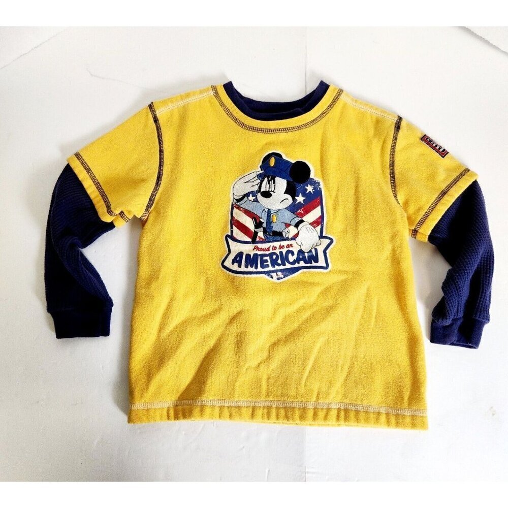 Vintage Disney Mickey Co Mouse Sweatshirt 90s Size 5 Proud To Be An Amer…